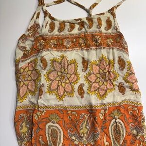 MINKPINK Orange and Cream Floral Camisole